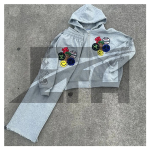Conjunto de Sudadera con Capucha y Pantalones Deportivos Unisex Extra Grandes con Logotipo Personalizado Estampado por Transferencia de Calor, 400 GSM, Algodón Grueso - Product Image 1