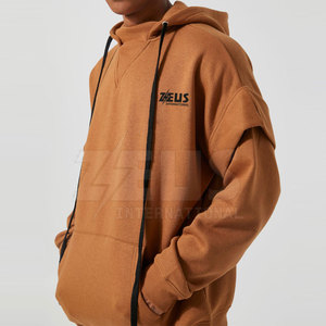 Sweat-shirts à capuche surdimensionnés pour hommes, coupe confortable, en coton mélangé, décontractés, pour la saison hivernale - Product Image 2