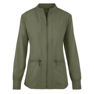 Chaqueta Médica de Moda al por Mayor para Mujer, Ajustada, con Cremallera Frontal, Manga Larga, Uniforme de Enfermera, Chaqueta de Spandex y Poliéster - Product Image 5