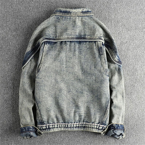 Manufacturer Custom Logo <b>Men</b> Acid Wash <b>Denim</b> Puffer <b>Jacket</b> Vintage Oversized Streetwear Winter Padded <b>Denim</b> Coat OEM ODM - Product Image 2