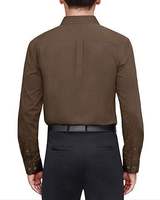 Kemeja Pria Klasik Kancing Depan Bahan Twill Solid Bernapas Anti Kusut 100% Katun Buatan Pakistan Warna Kustom OEM High Street