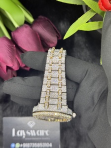 นาฬิกาเพชรโมอิสซาไนต์คุณภาพสูงหรูหรา ได้รับการรับรอง D VVS สายสแตนเลสกว้าง 20 มม. กันน้ำ กระจกแซฟไฟร์ - Product Image 5