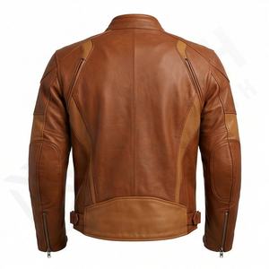 Blouson de moto en cuir pour homme, style Cafe Racer, design personnalisé, logo, protection CE, équipement de sécurité décontracté, couleur personnalisée - Product Image 2