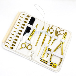 Salon Grade Hair Extension Kit Gold Plasma Flat Tip Pliers <b>Razor</b> Scissors Clips <b>Set</b> Eco-Friendly Stainless Steel Tools - Product Image 5