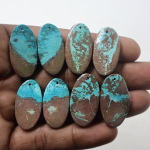 Paire de Shattuckite naturelle Pierres précieuses en vrac Belle paire de Shattuckite pour bijoux | Paire de shattuckite polie à la main Lot de pierres précieuses - Product Image 1