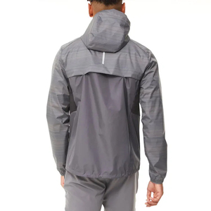 Lightweight Breathable Nylon Windproof Jacket Full Zip Stand Collar Hooded Sports <b>Warm</b> Up Jackets Outdoor Athletic Ripstop Coat - Product Image 2