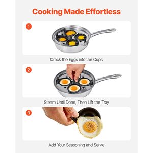 Padella Antiaderente in Acciaio Inox per Uova Sode con 4 Scomparti Rimovibili - Product Image 6