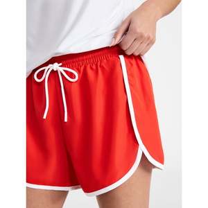 Shorts de sport pour femmes, vente directe d'usine, 100% coton, confortables, avec passepoil, taille élastique, logo personnalisé - Product Image 2