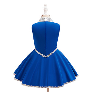 Robe d'uniforme de cheerleading personnalisée pour enfants avec paillettes, tenue de danse scintillante pour scène, vêtements de performance pour filles, robe de cheerleading OEM en gros - Product Image 6