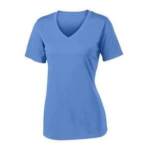 Camisetas Deportivas de Manga Corta con Cuello en V para Mujer, Ajustadas, de Punto Liso, Teñidas, Transpirables, de Viscosa/Algodón, para Uso Diario - Product Image 2