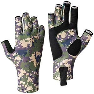 Sailing Gloves With Sun Protection Fingerless Design Upf 50+ Uv Protection For Men And Women Jungle Camo Color - Product Image 1