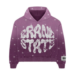 Ensemble sweat à capuche et short coupe classique pour homme 2026 |   Design en strass et impression sérigraphique |   Tenue d'été personnalisée en deux pièces OEM - Product Image 5