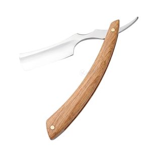 Natural Wood Handle Straight Shaving <b>Razor</b> Stainless Steel Manual Shaver Single Blade Barber Tool Rust Proof Shaving Equipment - Product Image 1