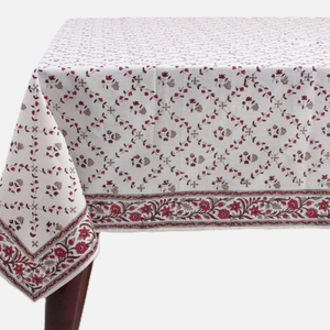 Folk Floral <b>Tablecloth</b> - Floral Stripe by Moniquebeaudincollections - Sage Green Bohemian Beige Cotton Sateen <b>Tablecloth</b> by Spoo - Product Image 6