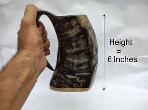 Jarra de Cuerno Vikinga Hecha a Mano Personalizada, Jarra de Cuerno de Búfalo y Buey, Jarra Vikinga de Estilo Medieval, Jarra de Cerveza Nórdica - Product Image 2