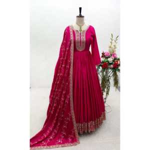 Conjunto de Vestido de Fiesta y Dupatta para Mujer de Diseñador con Elegante Bordado - Product Image 4