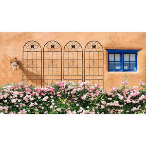 Set di 4 tralicci da giardino in metallo antiruggine neri da 180 cm x 50 cm per piante rampicanti - Product Image 3