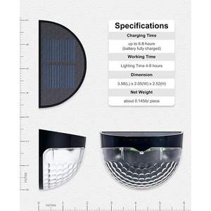 Luces Solares Recargables 12/6 para Cercas, Plataformas y Paredes, para Porches Delanteros y Jardines, con Función de Seguridad - Product Image 3