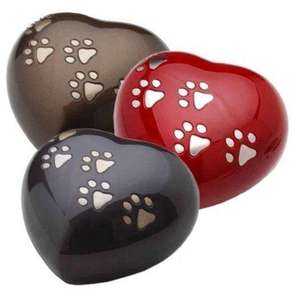 Metal <b>Keepsakes</b> Cremation <b>Pet</b> Urns Funeral <b>Ashes</b> Urns American Style Customized Color Heart Paw Print - Product Image 5