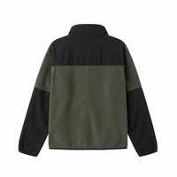 Blouson bomber en velours côtelé vert olive pour homme, avec empiècements noirs, col rond, fermeture éclair, coupe-vent décontracté, streetwear d'automne