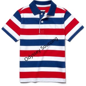 Camiseta de Manga Corta para Hombre, 100% Algodón Orgánico, Tejido Ecológico, Secado Rápido, Transpirable, con Logotipo Personalizado en la Parte Delantera, con Botones y Rayas - Product Image 3
