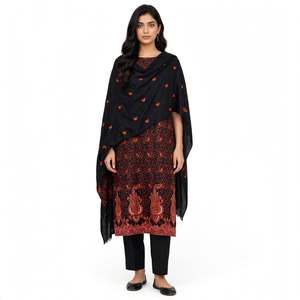 Salwar Kameez Tradicional de Lana para Mujer, Chal Bordado, Ropa Casual India y Pakistaní, Costura Personalizada, Corte Regular, India, Pakistán - Product Image 1
