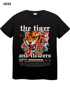 Camiseta Formal Negra de Punto Sólido Personalizada con Impresión DTF para Hombre y Mujer con Logotipo Personalizado, Servicio OEM - Product Image 1