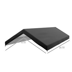Telo di Ricambio per Tendalino Camion 20ft, Resistente ai Raggi UV, con Corde Elastiche a Sfera 10ft x 20ft, Grigio Scuro - Product Image 3