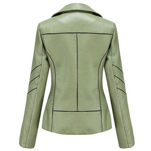 Chaquetas de Cuero para Mujer, Elegantes y Ajustadas, Ropa Exterior Moderna y Colorida para Otoño e Invierno, Abrigo de Cuero Personalizado - Product Image 4
