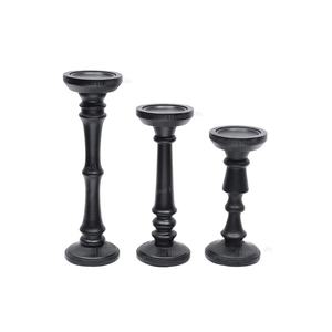 Handmade Solid Mango Wood Candle Holders Set of 3 Premium Quality for Home and Wedding Decoration Wooden Pillar Candle Holder - Product Image 1