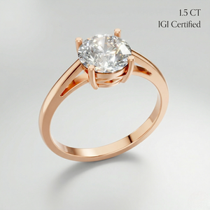 แหวนเพชรทรงกลมเจียระไนแบบบริลเลียนท์ 2 กะรัต ได้รับการรับรองจาก IGI เพาะเลี้ยงในห้องปฏิบัติการ CVD ตัวเรือนทอง 9K ชุบโรเดียม ของขวัญหมั้นสำหรับผู้หญิง จากซัพพลายเออร์ - Product Image 1