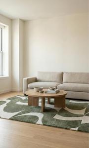 Alfombra de Lana Premium Hecha a Mano, Antideslizante, de Pelo Medio, Diseño Geométrico Abstracto Moderno, con Base de Silicona y Algodón para Sala de Estar - Product Image 5