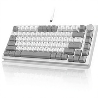 Clavier de jeu mécanique Ajazz AK820, nouveau, filaire USB + sans fil 2,4 G, RVB, blanc, noir, violet, personnalisable, disposition 75 %, structure à joint
