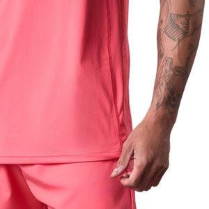 Camiseta con estampado gráfico rosa coral para hombre, cuello redondo, manga corta, atlética, para gimnasio, entrenamiento, ropa deportiva informal, ropa deportiva - Product Image 4