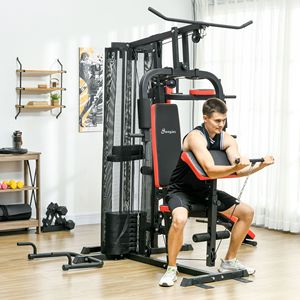 Attrezzatura da palestra per la casa multifunzione 143 libbre con panca Push-Up stazione di allenamento con stazione di immersione - Product Image 1