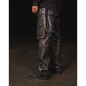 Pantalones Cargo de Cuero para Hombre de Primera Calidad a Precio Económico, Diseña Tus Propios Pantalones Cargo de Cuero en Venta - Product Image 4