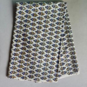 Tissu en coton pur tricoté à la chaîne, motif floral bleu Buti, textile indien fait main, robes pour femmes, filles, garçons, style bohème léger - Product Image 4