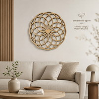 Décoration murale en bois géométrique en forme de lotus découpée au laser moderne pour salon, chambre à coucher, studio de yoga et salle de méditation |   Artisanat de qualité supérieure