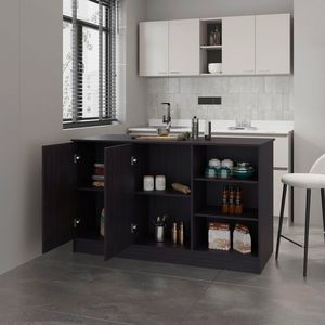 Isola e carrello da cucina Wengue a 2 ante e con vano aperto - Product Image 2