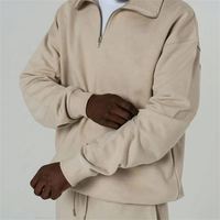 Ensemble de survêtement sportif pour homme en 2 pièces, sweat-shirt à fermeture éclair courte en coton/élasthanne à séchage rapide et short, style décontracté d'été