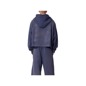 Men's Oversized Crew Neck Solid <b>Navy</b> Blue Polyester/Cotton French Terry Breathable Casual Winter Wear <b>Sweatshirt</b> Pocket Design - Product Image 4