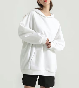 Hoodie oversize en coton blanc French Terry pour femme, avec oreilles de lapin - Product Image 4