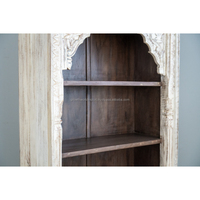 2024 Premium Sculpture En Bois Armoire À La Main Blanc détresse Conception 3 Étagère De Stockage Élégant Salon Meubles Abordables