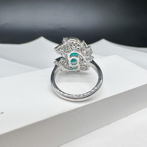 Anillo de Diamantes Solitario de Corte Ovalado en Aguamarina Azul Elegante, Plata de Ley, Anillo de Bodas, Joyería para Eventos Especiales, Regalo para Ella - Product Image 2