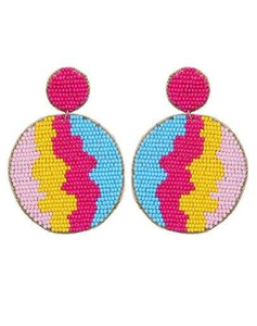 Pendientes y aros artesanales étnicos con bordados y cuentas para bodas, fiestas, pendientes colgantes bohemios festivos, joyería de moda. - Product Image 6