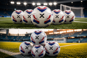 Ballon de football personnalisé X pour ligue |   Blanc Noir Or |   Logo X |   Fabricant OEM ODM |   Design haut de gamme |   Qualité supérieure - Product Image 3