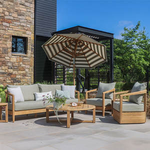 Ensemble de canapés d'angle d'extérieur en teck de qualité supérieure, imperméable, pour villa, hôtel, club de plage et resort, salon de patio - Product Image 3