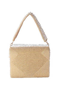 Luxury Pearl Beaded Casual Bridal <b>Clutch</b> Floral Pattern Waterproof Lightweight Design-Fashion Evening <b>Wedding</b> Handbag 1L - Product Image 4