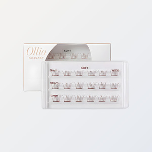 Extensions de cils individuelles Ollio Pearl Mascara Salon, extensions de cils en pack unique, faux cils brun doux - Product Image 5