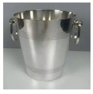 Cubo de Hielo para Champán con Diseño Martillado, Enfriador de Cerveza y Vino, Cubo de Hielo con Acabado Antiguo, Suministros para Hoteles - Product Image 6